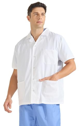 Misemiya - blouse blanche chimie unisexe - blouse medicale homme - blouse laboratoire homme - blouse de travail femme Q816