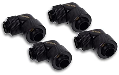 Alphacool Eiszapfen 13/10 mm Compressione Fitting 90° rotatabile G1/4-4pcs Set Deep Black