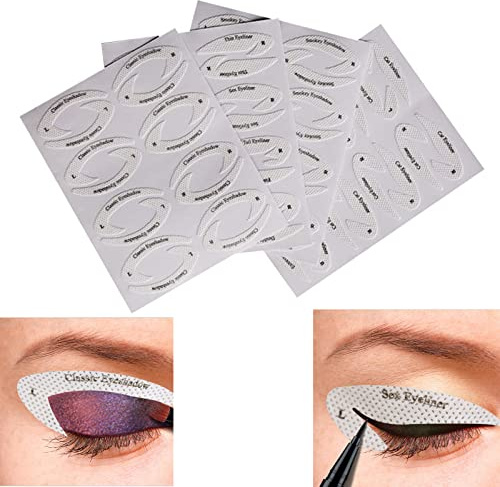 4 pochoir eyeliner Paquets Sticker Pochoir Fard à Paupières Eyeliner d'autocollants auxiliaires pour fard à paupières Pochoir Eyeliner Réutilisable Smoky Outil De Maquillage Set