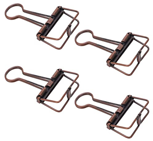 TOPINCN 32 Mm, 50 Pezzi Clip per Raccoglitore in Metallo Clip per Coda Cava in Metallo Clip per Raccoglitore Piccolo per Uso Domestico Scuola Ufficio per Uso Domestico Scuola Ufficio, (Colore Rame)
