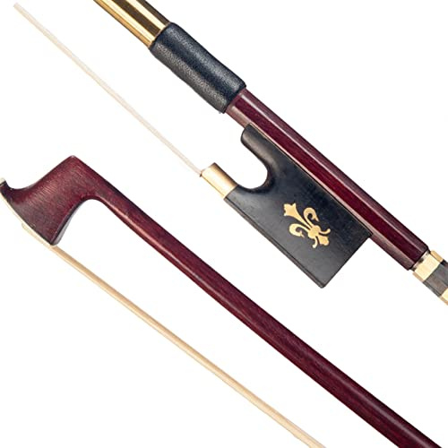 professionell violin rosett 4/4 Fiol-/fiolstråke Brazilwood Rund Stick Ebenholts Groda Får Skinngrepp Naturligt Tagelbåge Nybörjarbåge violin rosetter