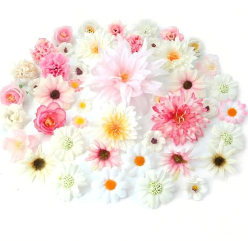 Avagiaforu Flores Artificiales, 48 Piezas Flores de Tela, para Bodas, Hogar, Jardín, Fiestas, Guirnalda Decoración (E)