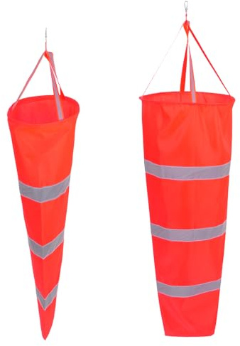 Kisangel 2 Mangas de Viento: Mangas de Viento Reflectantes Naranjas Impermeables - Bolsa para medir el Viento para Exteriores, aeropuertos, áreas de Emergencia y Obras de construcción.