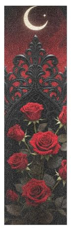 WDdZzyy Nastro antiscivolo per skateboard con rose rosse gotiche, impermeabile, 83 × 22,9 cm, per scooter