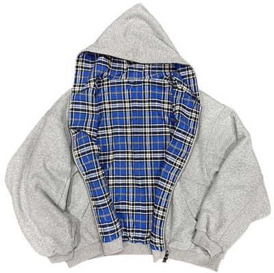 2027-Veste réversible à Capuche et Fermeture éclair Pull-Over Streetwear décontracté Coupe ajustée col Montant vêtements Sport extérieur Homme