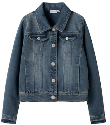 NAME IT NITSTAR RIKA DNM JACKET NMT NOOS, Blouson Fille, Bleu (Medium Blue Denim), 140