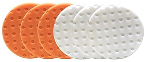 Smart Foam Pads Dual Action 5.5 inch Cut and Polish Combo (3-White, 3-Orange, 5.5 inch) | Perform 2-Step Compounding/Polishing Automotive Paint Correction Detail with Ease!