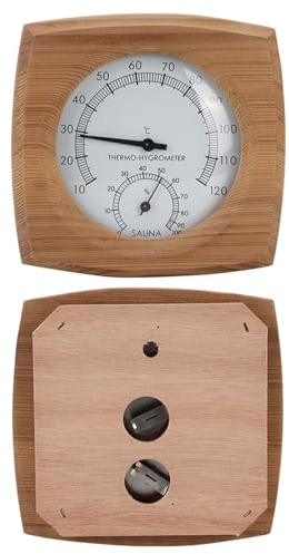 Mumusuki 2-en-1 interieur Bois Thermo-hygromtre thermomtre hygromtre hammam Accessoires de Salle de Sauna pour Salle de Sauna decoratif