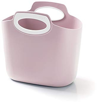 GF GARDEN FOR 2 EVERYDAY shoppingkasse av plast, behållare med handtag, färgad, rosa, stor