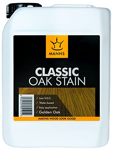 Manns Classic Oak Stain 1L - Teak - Water-Based Wood Stain for Interior Hardwood