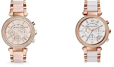 Michael Kors Watch for Women Parker, Chronograph Movement, MK5896 & Watch for Women Parker, Quartz Chronograph Movement, 39 mm Rose Gold Stainless Steel Case with a Acetate, MK5774