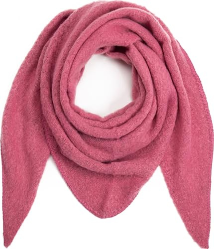 Ever Bloom Bufanda para mujer XXL, mullido y suave, bufanda triangular, poncho, pañuelo triangular, bufanda de punto para mujeres y niñas, largo y acogedor, monocolor, 190 x 80 cm, Rosa, 190*80