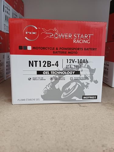 NX Batería moto Gel NT12B-4 / YT12B-BS / YT12B-4 12V 10Ah