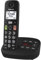 Panasonic KX-TGU130EB Digital Cordless Phone with Answering Machine, Base Unit & 1 Handset, LCD Display, Big Buttons, Fav Call, Hearing Aid Compatible, Black