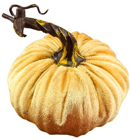 Sghtil Citrouilles artificielles en velours - 10 cm - Pour la décoration d'automne, Thanksgiving, Halloween
