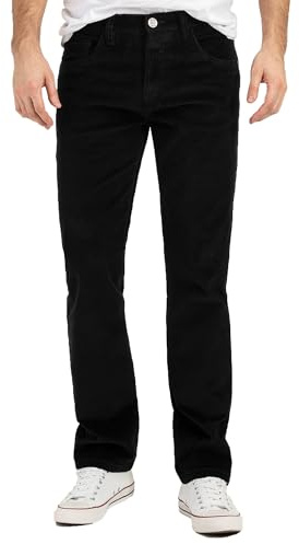 Rock Creek herr manchesterbyxor regular fit H-399, svart, 34W / 32L