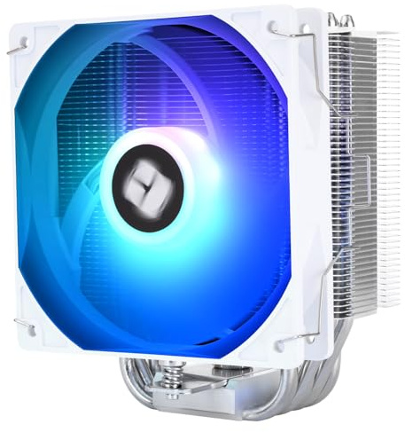 Thermalright Burst Assassin 120 SE ARGB vit CPU luftkylare, 6 värmerör, TL-C12CW-S PWM tyst fläkt CPU-kylare med 1550 RPM hastighet, för AM4/AM5, Intel LGA1851/1700/1150/1151/1200, PC-kylning