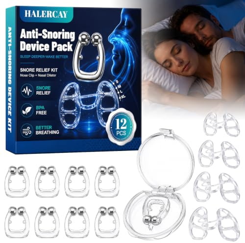 8 Piezas Dilatador Nasal Silicona, 4 Dilatador Nasal, Solución para Ronquidos Nocturnos, Ayudar a Dormir Mejor, Dispositivo reutilizable para dormir tranquilamente, Hombre/Muje