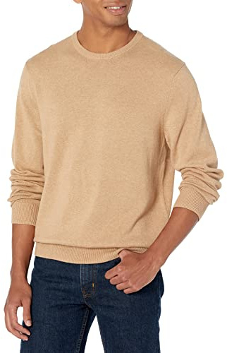 Amazon Essentials Men's Crewneck Sweater (Available in Big & Tall), Camel Heather, Large