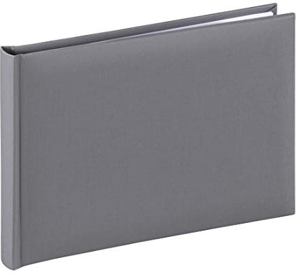 Hama Fotoalbum 24x17 cm (Fotobuch mit 36 weißen Seiten, Album mit Pergamin-Trennblättern, Photoalbum zum Selbstgestalten und Einkleben) grau