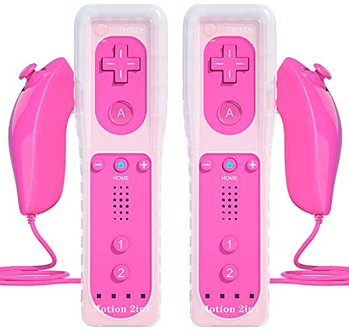TechKen Controller für Wii mit Motion Plus und Wii Nunchuck Controller Wii Fernbedienung Nunchuk Kontroller Wii Vernbedinung Remote Plus Controller Ersatz für Wii/WiiU Konsole