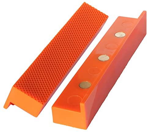Weiche Schraubstock-Schutzbacken | GRIP&BENDER 150MM | Magnetische Schonbacken aus TPU-Kunststoff | Diese Spannbacken Schützen Ihr Werkstück | (158MM)