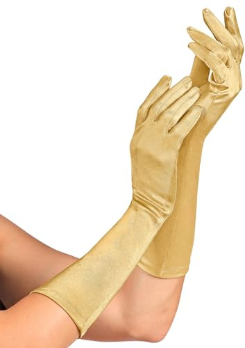 W WIDMANN MILANO Party Fashion - Gants en satin avec part d'élasthanne, 1 paire, longueur 40 cm, Accessoire, Années 20, Carnaval
