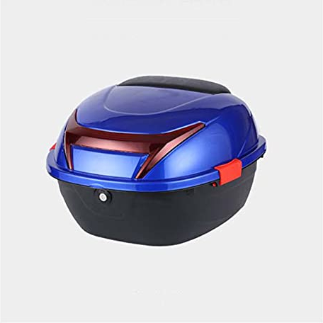 ASDQWER Motorradkoffer,Topcase Motorradkoffer,Helmkoffer Motorradkoffer, Roller Starker Langlebiger Gepäckaufbewahrung Rückengehäuse, Helmaufbewahrungsbox Und -Beschläge,Blau