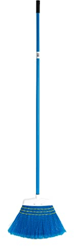 Escoba Plana Industrial Ideal. Especial Exteriores, jardín, Garaje, Patio, Naves, construcción…con Palo METÁLICO