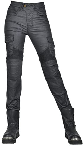 HOMDECR Women Motorcycle Jeans Waterproof Denim Biker Pants Waterproof Protection Cycling Motorbike Trousers Stretch Biker Biker Jeans with 4 Protective Gears (S)