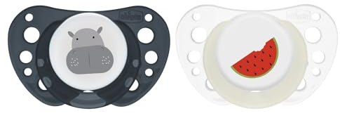 Chicco PhysioForma Succhietto Air Blu Lumi, Ciuccio 16-36 Mesi, Si Illumina al Buio, Tettarella in Silicone, Anatomico e Funzionale, Supporta la Respirazione Fisiologica, Blu, 2 Pezzi