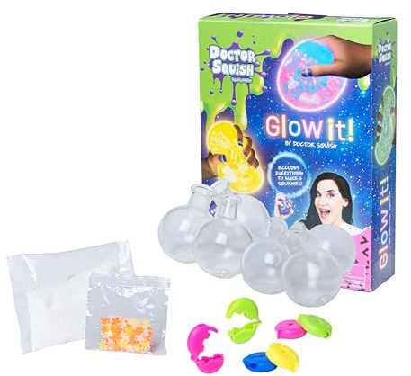 Doctor Squish Glow It! By Pack de recharge - 8 ballons inclus, Vert