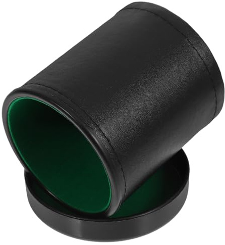 KONTONTY Leiser Würfelbecher Mit Filz Innenfutter Und Glattem Leder Für Party Spiele Kompakt Geräuscharm Würfelspiel Zubehör Für Bar Und Reisen