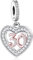 Mon & Sons 30th Birthday Charm - Rose Gold Love Heart Sterling Silver Compatible With Pandora Charm Bracelet