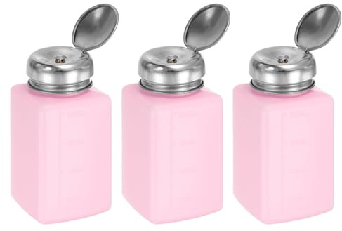 QUARKZMAN 3 st alkohollösningsmedel dispenser 200 ml (6,8 oz) tryckpump pump säker stänksäker vätskepump Esd Tätningslock i rostfritt stål för aceton rosa rengöringsmedel