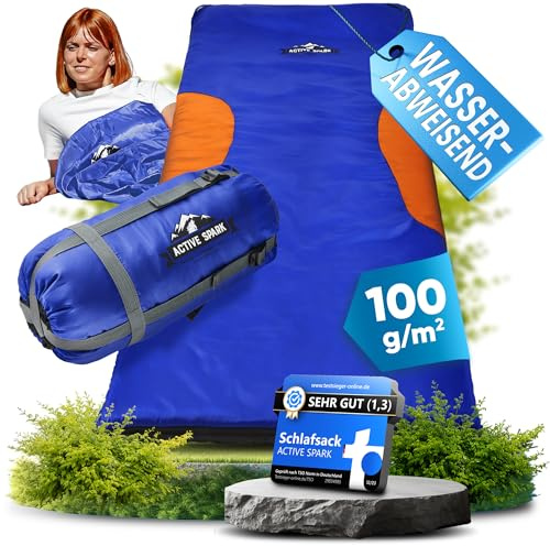 ACTIVE SPARK Sleeping Bag - Summer Sleeping Bag Ultralight & Breathable - Summer Sleeping Bag for Camping - Blanket Sleeping Bag - Small Pack Size - Sleeping Bags Outdoor Sleeping Bag