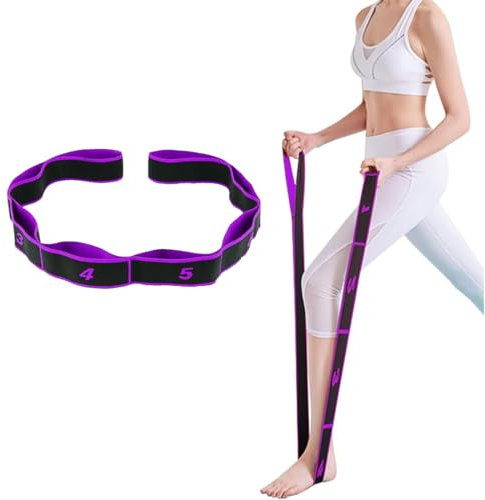 Bande Elastique Musculation 9 Niveaux de Forces - Sangle d'Exercice Fitness pour Entraînement Gym, Pilates et Yoga - Bande de Résistance avec Boucle