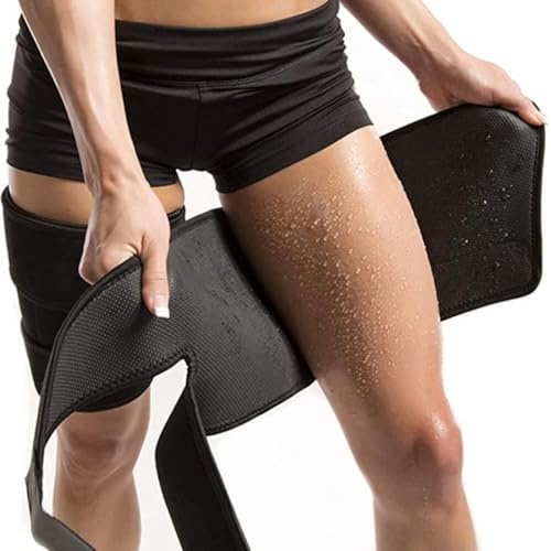 KUMSODE 2PCS Soporte Muslo, Soporte Ajustable para la Lngle del Muslo, Manga de Compresión del Muslo Cuádriceps, Soporte de Cadera para la Recuperación de Lesiones Musculares Hombres/Mujeres