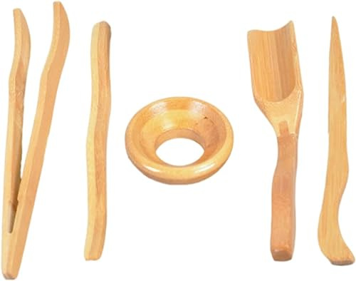 TUKRPQMRI Kung fu tea accessories five-piece tea spoon shovel tea needle tea holder set/92