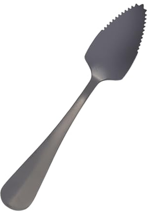 BommFu Cuillère à pamplemousse avec bord denté | Outil dentelé pour creuser | Cuillère à yaourt en acier inoxydable | Pour fruits, dessert, salade, petit-déjeuner