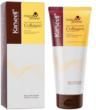 Karseell Collagene Maschera Capelli 200ml, Riparazione Profonda Maschera Capelli per Capelli Secchi Danneggiati Tutti i Tipi di Capelli