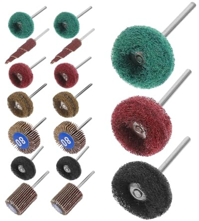 Gadpiparty Set da 50 Mole Abrasive Lamellari per Levigatrice a Punta da Trapano, Testine di Macinazione Doppio Strato per Pulizia Potente su Acciaio Inox, Ceramica e Vetro, Accessori