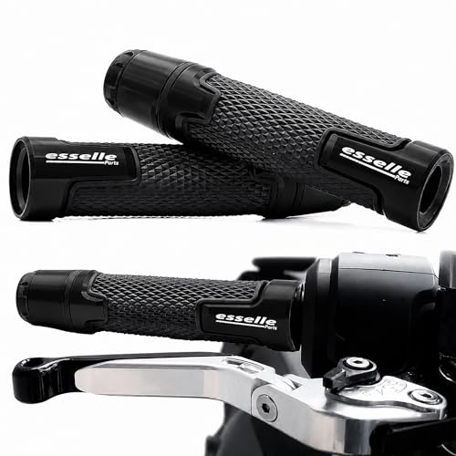 Manopole Moto Scooter Universali 22/25 mm con Contrappesi in Alluminio – Gomma Antiscivolo Nero – Grip Manubrio Custom Sportive Naked Scooter