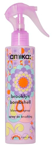 amika brooklyn bombshell blowout + blow dry spray - weightless heat protection spray for hair - volumising hair products for body + shine - lightweight, crunch-free finish (200 ml)