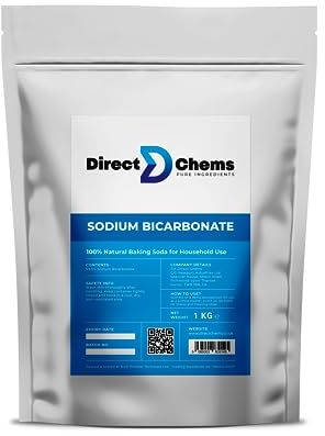 DIRECTCHEMS Sodium Bicarbonate Pure Baking Soda 1KG | Only Natural Product on Market | Resealable Pouch | Cleaning, Gardening | Soil Association Approved | No Aluminium