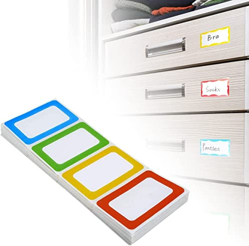 Etichette adesive per nomi, etichette adesive personalizzate, 200 etichette, 8,9 x 5,7 cm, Etichette per nomi multifunzione per scuola o ufficio, casa, barattoli, bottiglie (Pieghevole)