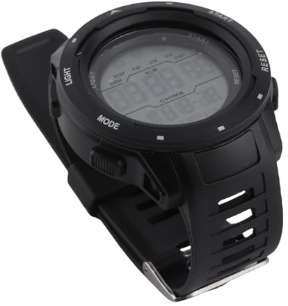 Luqeeg Digitale Sportuhr für Herren - Digitale Elektronische 50 M wasserdichte Outdoor-Sport-Laufuhr für Herren mit Leuchtanzeige, Alarm, Datum, Zeitmessung, 12/24-Stunden-System(Schwarz)