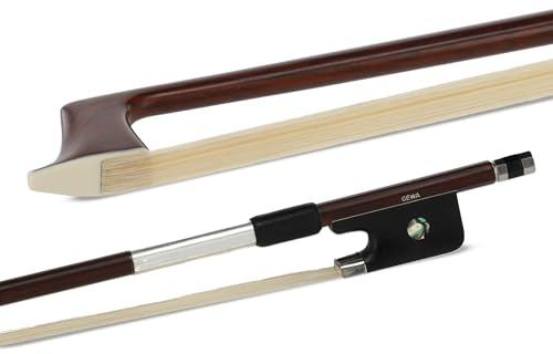 GEWA Arco de Viola Carbon Student 4/4 - Apariencia de Madera Marrón Oscuro - Talón de Ébano - Crin Natural