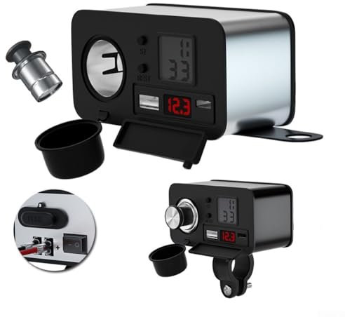 Motorrad Handy USB Ladegerät, Motorrad 12V USB Steckdose Kit Motorradbedarf Wasserdicht Ladegerät Adapter