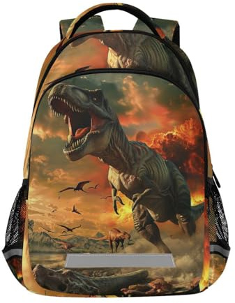 Wzzzsun Wildtier Dinosaurier Rucksack Jungen Schulrucksack Mädchen Schulranzen Kinder Reflektierender Schultasche Kinderrucksack Für Schule